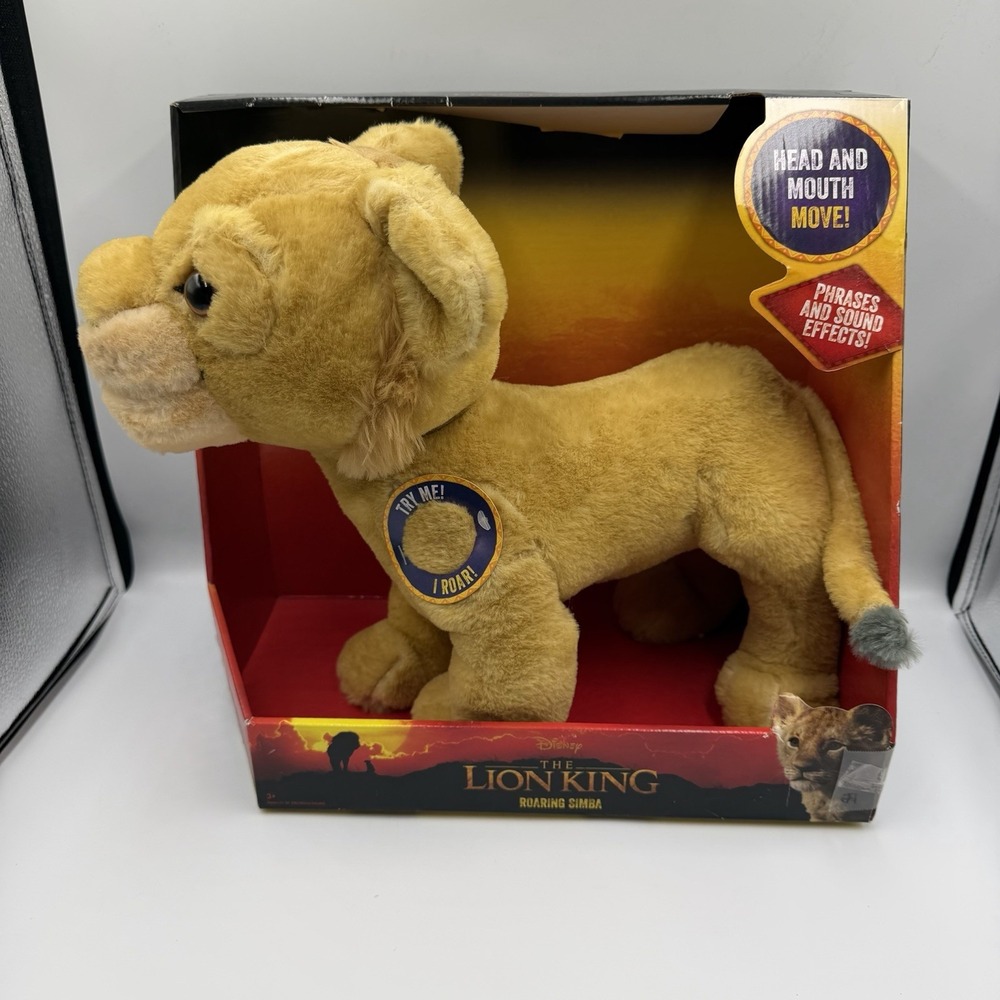 Disney The Lion King Roaring Simba‎ 12" Tall Plush - Head & Mouth Moves